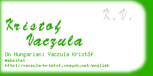 kristof vaczula business card
